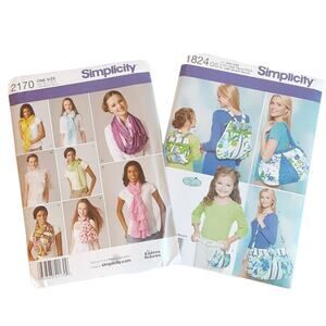 Simplicity 1824 2170 Quilted Handbag Scarf Variations Accessory Pattern Set